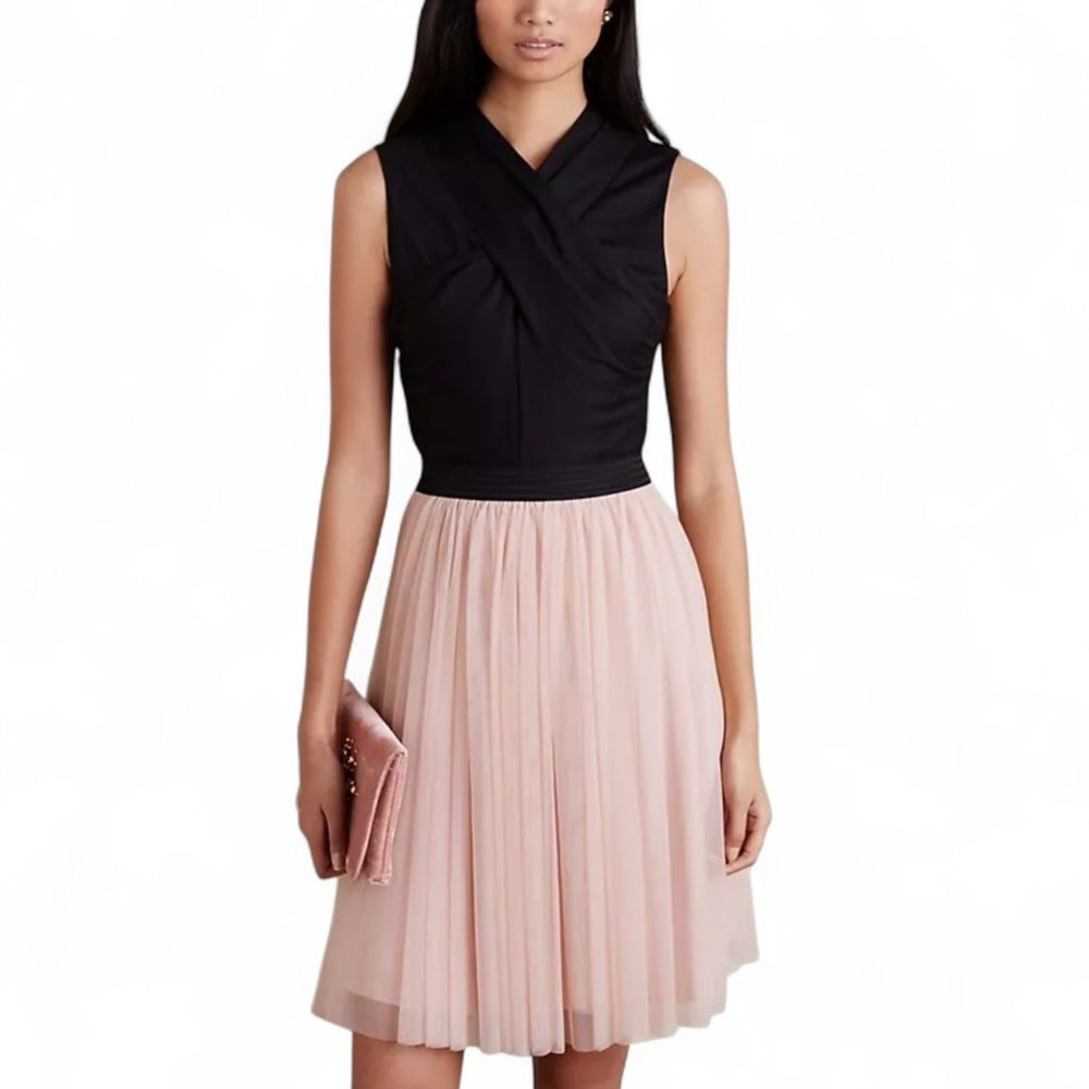 HD in Paris Darla Tulle Mini Dress Small Black Pink Anthropologie Balletcore